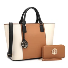 Dasein Women's Classic Handbag Tote Shoulder Bag Top Handle Satchel Travel Purse