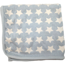 Carter's Blue White Star Thin Cotton Swaddle Blanket OS Jersey Knit Stretchy