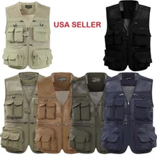Fishing Hiking Vest Mesh 16 Pockets Photography Quick Dry Waistcoat Jacket