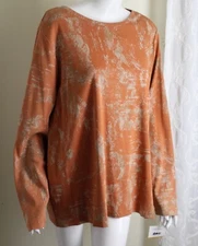 NWT Relativity Sz 3X Terra Cotta Beige Art-to-Wear Super Comfy Artsy TShirt Top