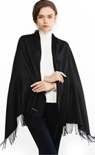 Women's Scarf Pashmina Shawls and Wraps for Evening Dress Bridesmaid Black