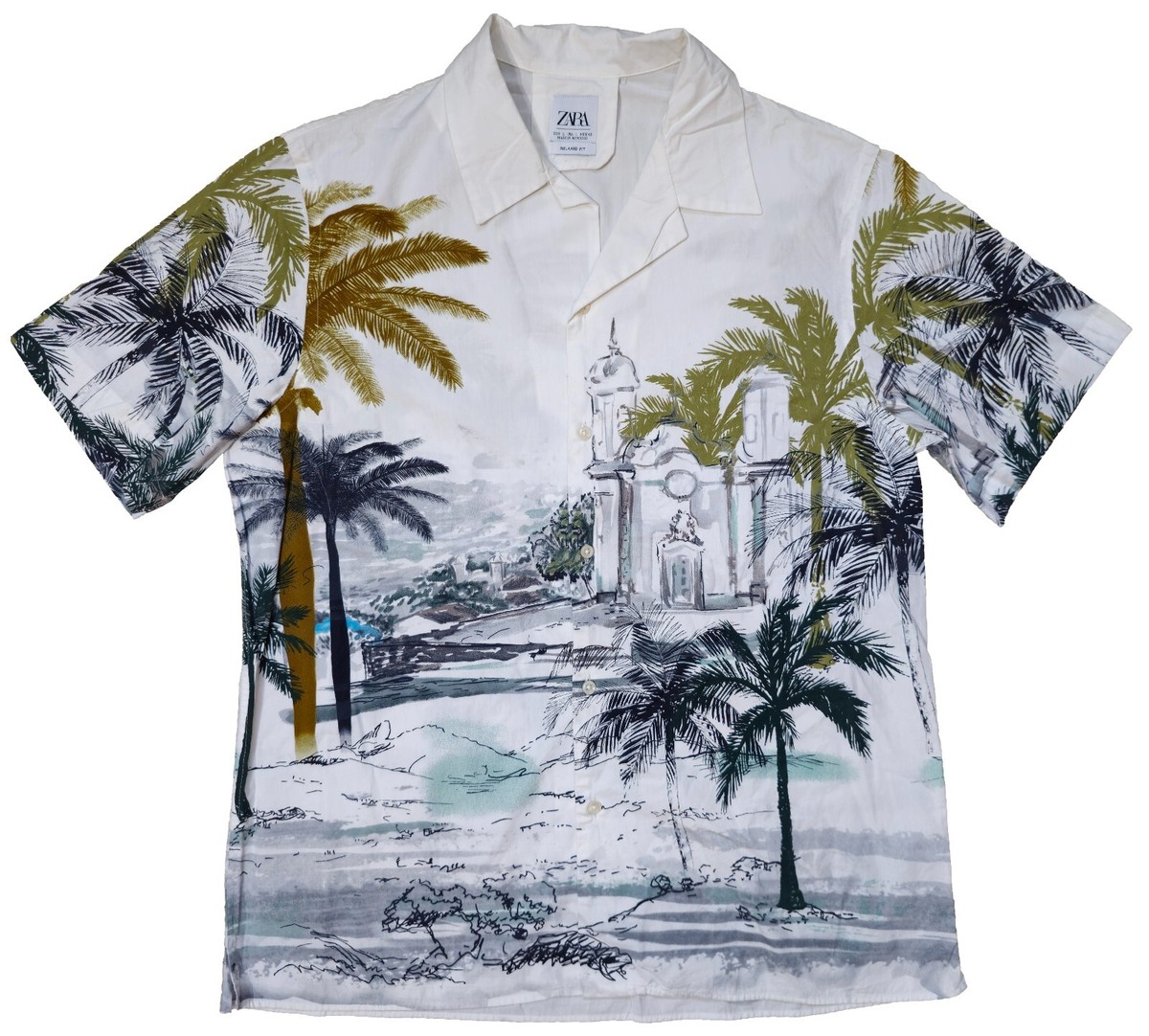 ZARA Button Shirts Men's Multicolor Beach Shirts Size L