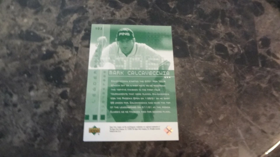 2002 UPPER DECK LEADER BOARD # 102 MARK CALCAVECCHIA   GOLF CARD - Image 2 of 2