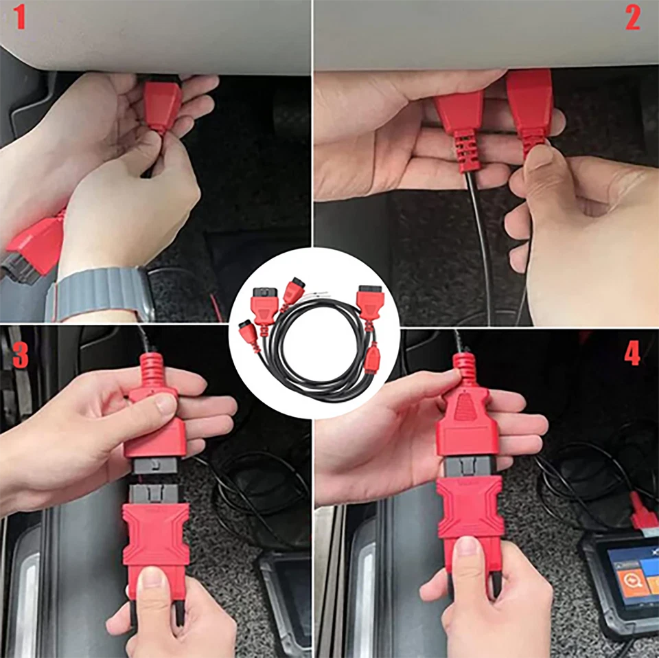 XTOOL FCA 12+8 Adapter For Chrysler OBD2 Connector 12 to 8 Pin Diagnostic Cable  Foto 3 de 4