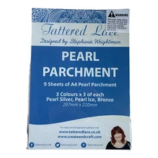 Tattered Lace Pearl Parchment Paper 3 Colors x 3 Sheets ea By Stephanie Weightmn