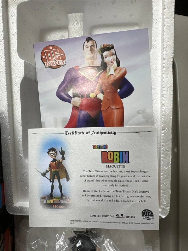 DC DIRECT TEEN TITANS ROBIN ANIMATED MAQUETTE STATUE 519/800 NEW - Image 3 of 4