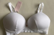 BNWT M&S ROSIE @ AUTOGRAPH WHITE RIB PADDED LOUNGE BRA 32E 40E