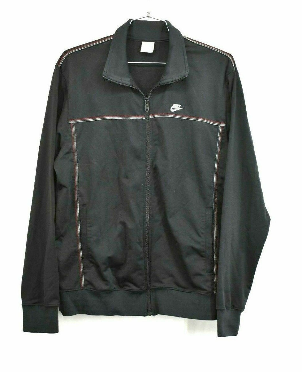 Nike Sportswear Mens Black Red Line Stiching Full Zip Jacket