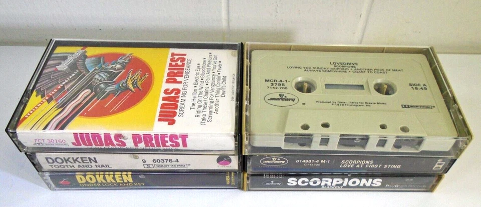Vtg Heavy Metal Cassette Tapes Lot 6pc Scorpions Dokken Judas Priest 70s 80s - Image 4 of 4