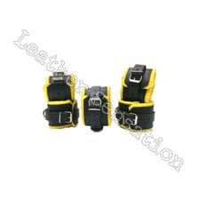 Real Leather 5 Piece Heavy Duty Padded Bondage Restraint Set with locking buckle