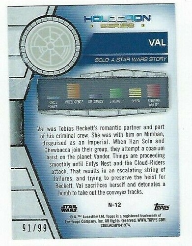 2020 Star Wars Holocron Orange Parallel #N-12 Val 91/99 - Bild 2 von 2