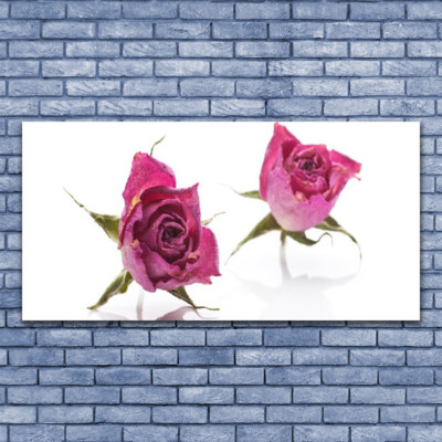 Tableau en verre acrylique - Rose trémière