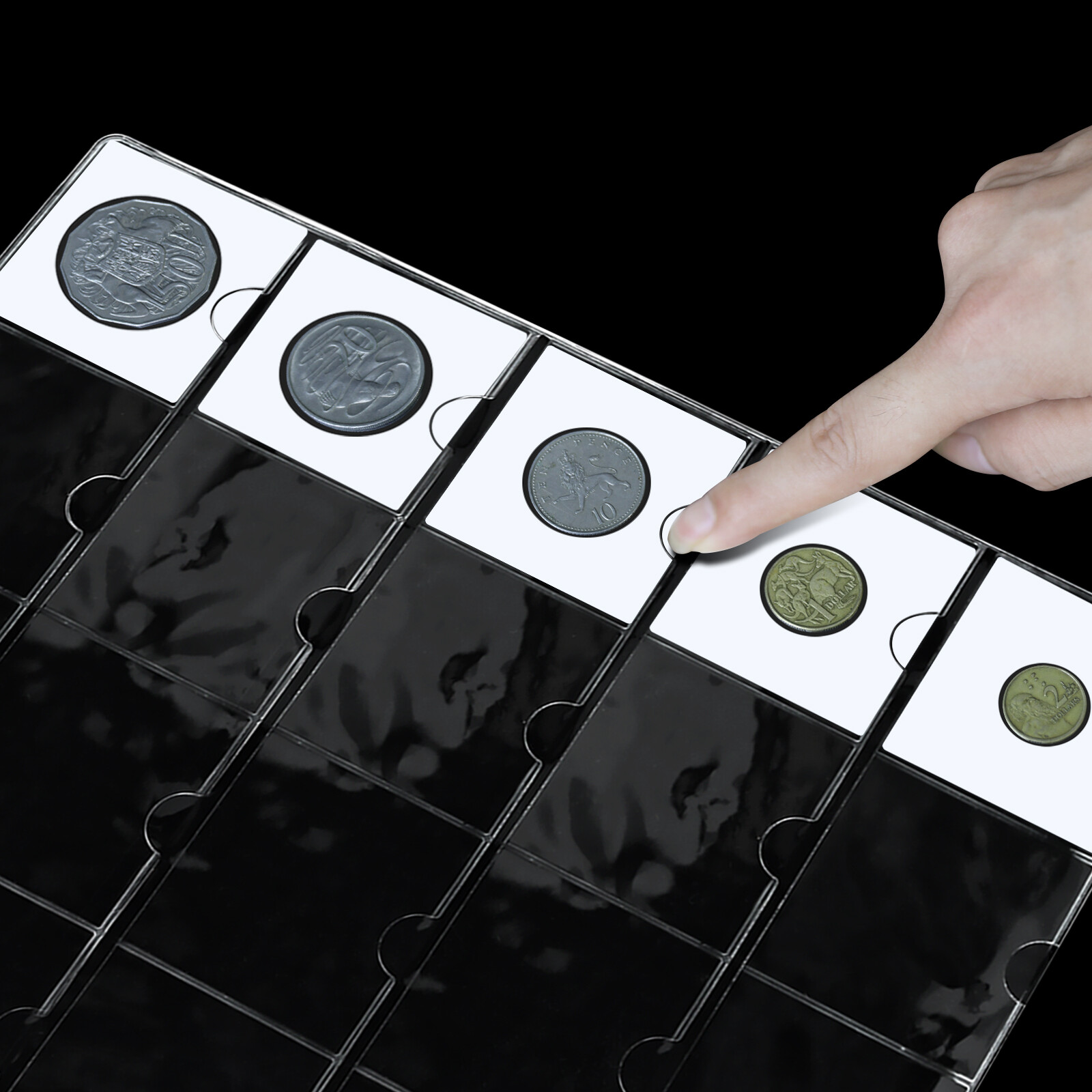 NEW 10PCS 20 Pocket COIN HOLDER PAGES SHEETS For 2"X2" Cardboard Coin