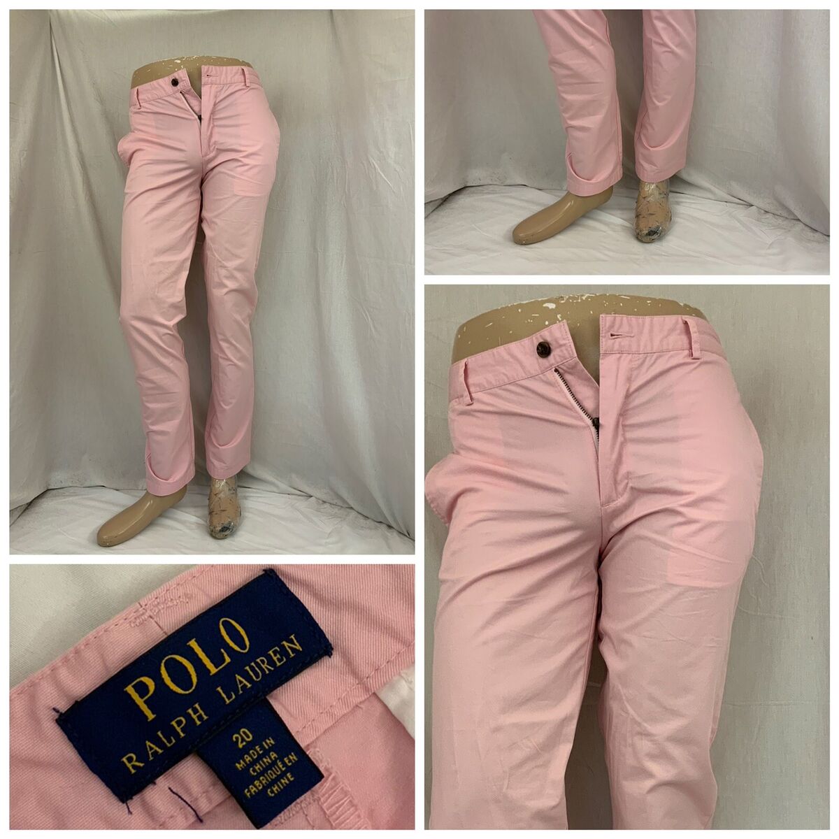 Polo Ralph Lauren Girls Pants 20 Pink Flat Front Chino 100 Polo Ralph Lauren Girls Pants 20 Pink Flat Front Chino 100