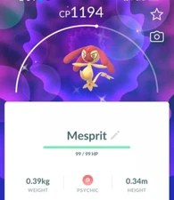 - Shiny Mesprit -  P T C - 80k stardust  - Description