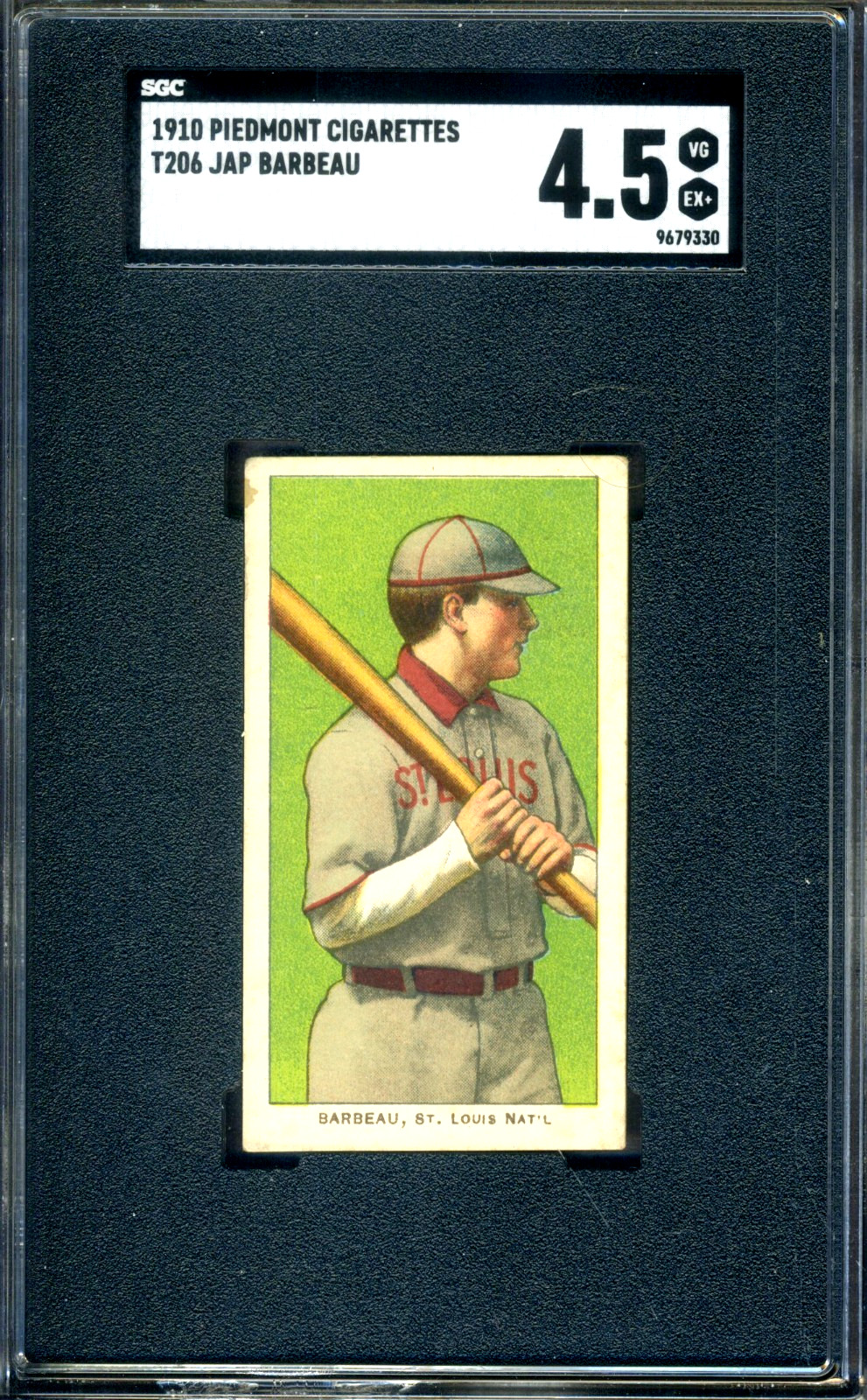T206 Piedmont Jap Barbeau SGC 4.5 VG-EX+ *St. Louis Cardinals*