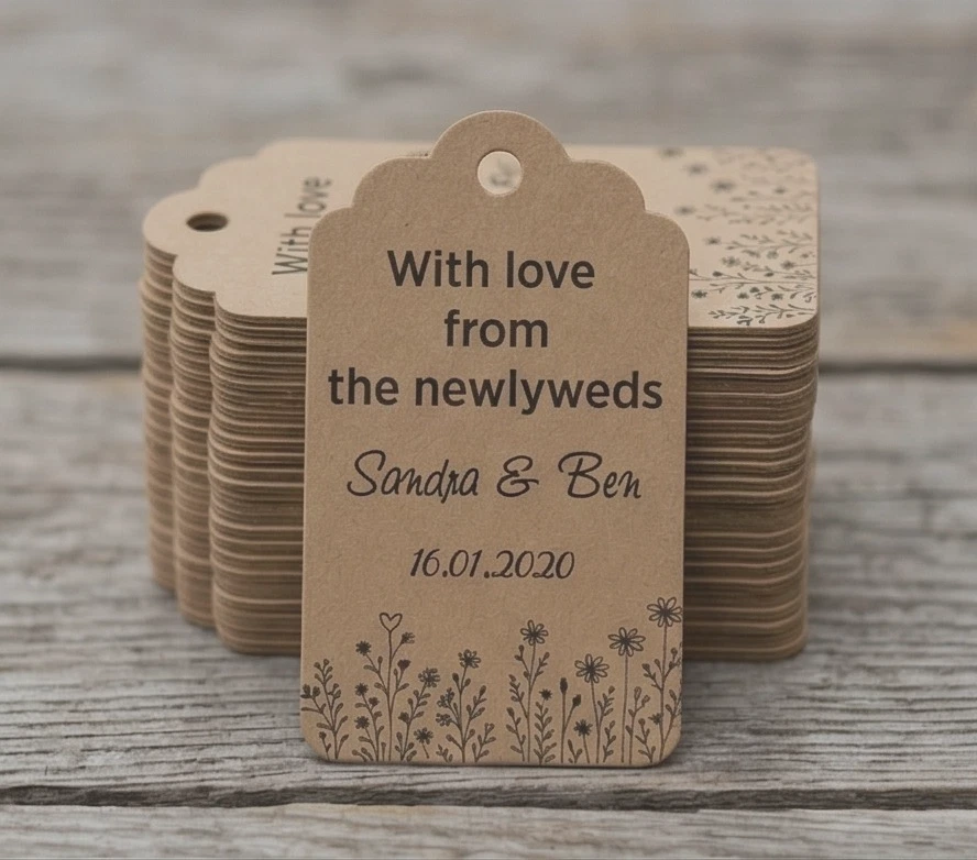 Darling souvenir Custom wedding Thank You Message etichette regalo personalizzato per festa da appendere etichette di carta 50 Tags Orange