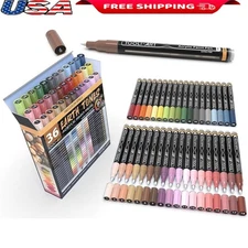 36 Extra Fine Tip Acrylic Paint Pens Multi Surface Non Toxic Art Markers New
