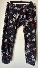 CK Calvin Klein Sz XL Performance Wick Athletic Pants Leggings Tropical Floral