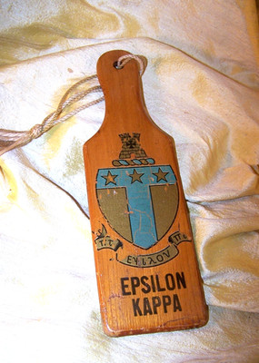 VINTAGE Alpha Tau Omega fraternity 1946 Formal mini-paddle w/ crest, EK chap ATO