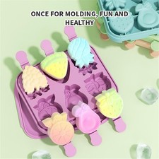 1pc Silicone Popsicle Mold 6 Hole Fruit Shape Bpa Free Ice Cream Maker Tool
