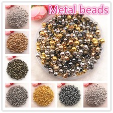 30pc Metal Spacer Beads 3 8mm Smooth Ball Round DIY Handmade Jewelry Making