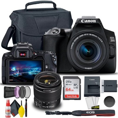 Canon EOS 250D / Rebel SL3 DSLR Camera with 18-55mm Lens (Black) + Creative