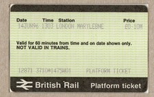 London Marylebone W01 - APTIS platform ticket - replaced M01