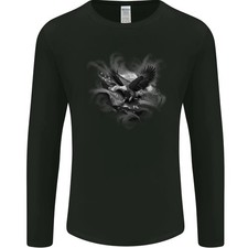 Camiseta De Manga Larga Para Hombre Con Águila Voladora Y Bandera De EE. UU.