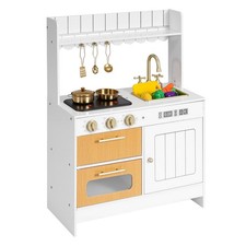 Uimoso Wooden Play Kitchen Set for Kids Ages 3-8, Off-White