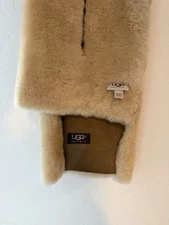 Ugg Shearling Sheepskin 4 Panel Tan Pull Through Scarf / Neck Warmer