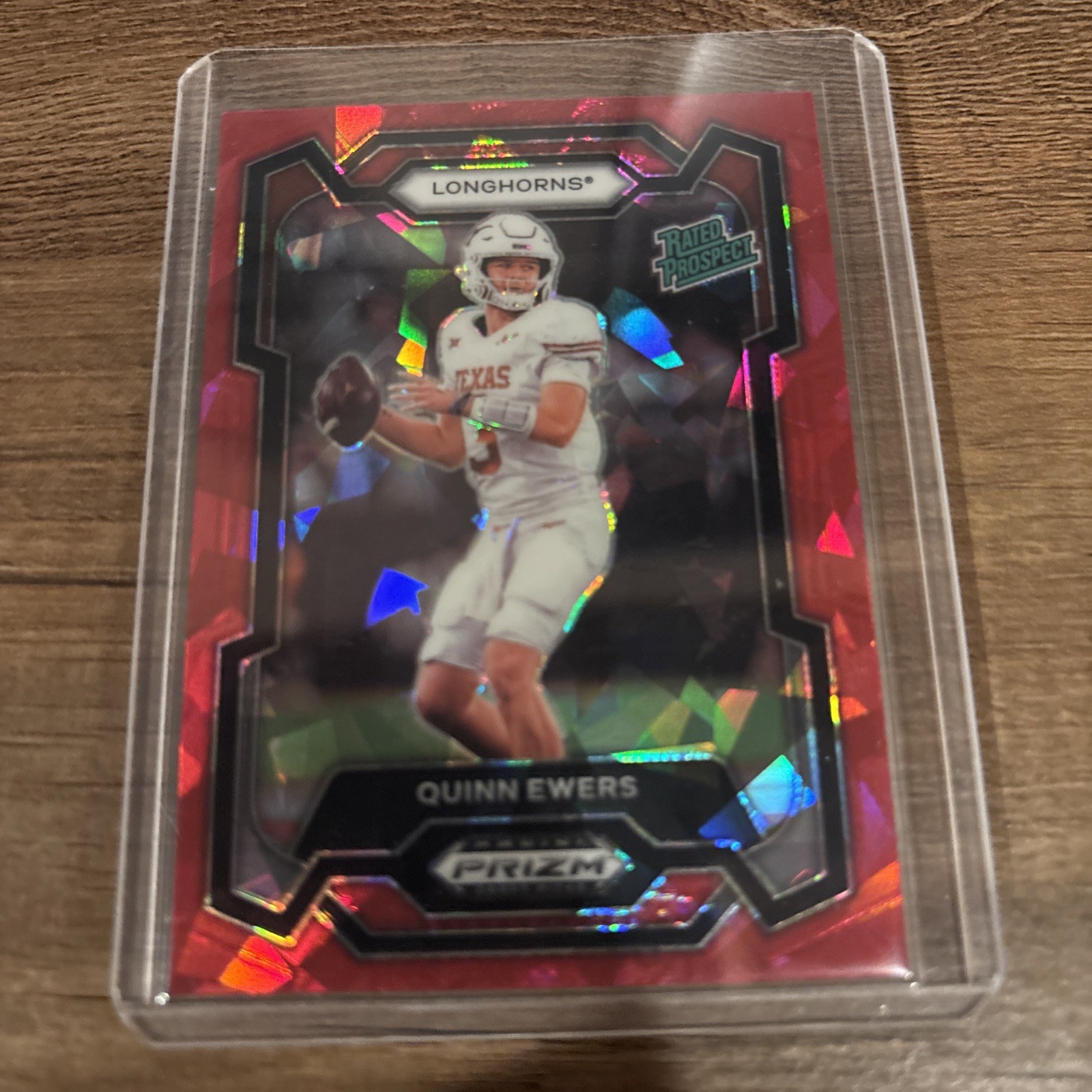 2024 Panini Prizm Draft Picks-Rated Prospect Quinn Ewers #191 Red Ice Prizm (RC)