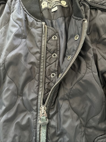 Diesel Men’s Bomber Flight Jacket Black Size XL Talon Zip Up Button Up - Picture 5 of 20