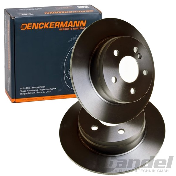 2X Denckermann Bremsscheiben 278Mm Voll Hinten Passend FüR Mercedes C-KLASSE-image