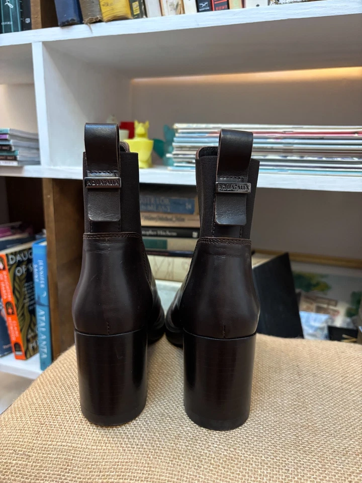 Bota Chelsea Aquatalia Talla 9 Cuero Espresso Cuero Gruesa $495 Foto 3 de 4