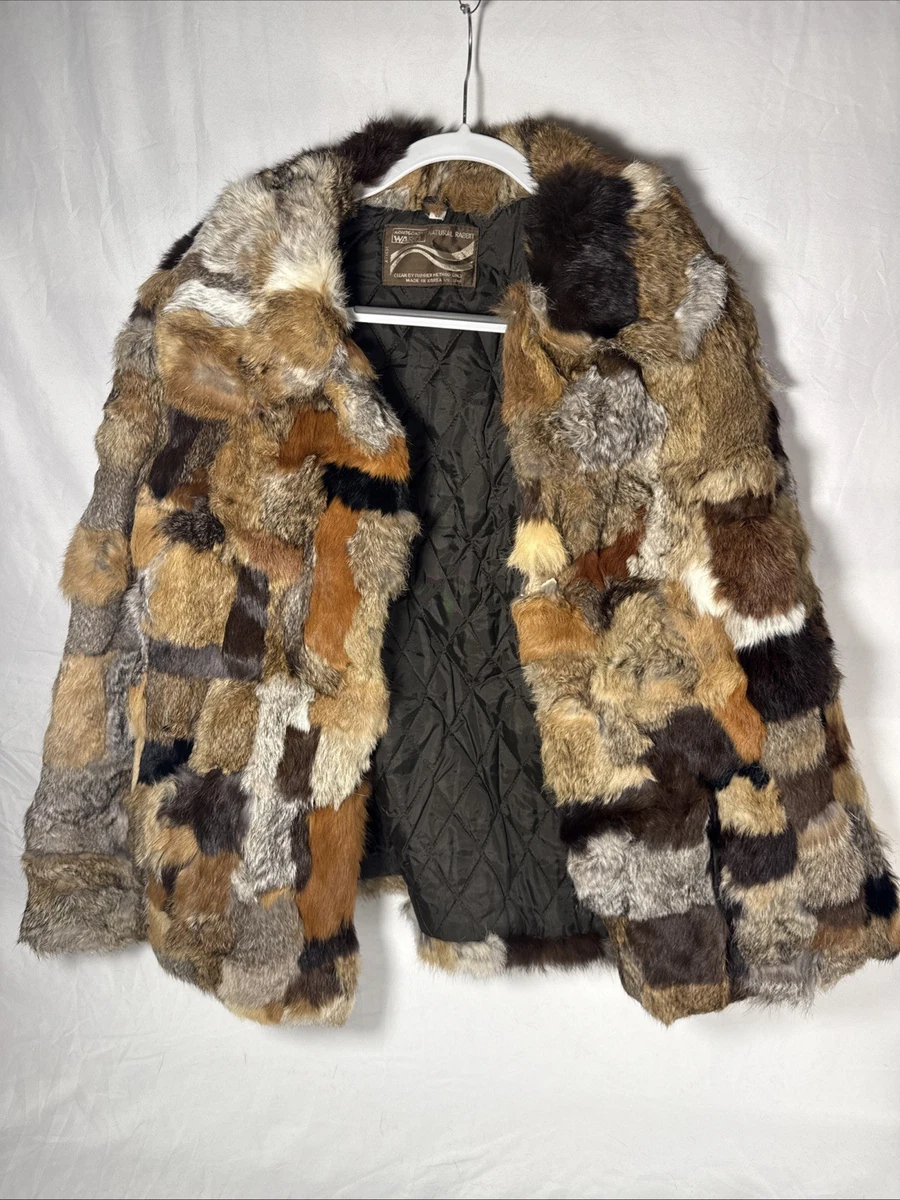 ジャケット・アウター 00s Y2K Natural Rabbit Fur Short Jacket Rabbit Fur Multi-Color Vintage Coats, Jackets & Vests for Women