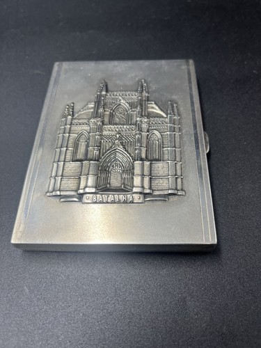 Batalha Monastery Relief Srebro szterlingowe Papierośnica 125 gramów Portugalska 3x4" - Zdjęcie 3 z 24