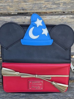 Loungefly Disney Sorcerer Wizard Mickey Zipper Wallet 80th Anniversary 