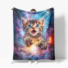 Cat Throw Blanket Soft Warm Cozy Funny Blankets Fuzzy Plush Fleece 40x50 In