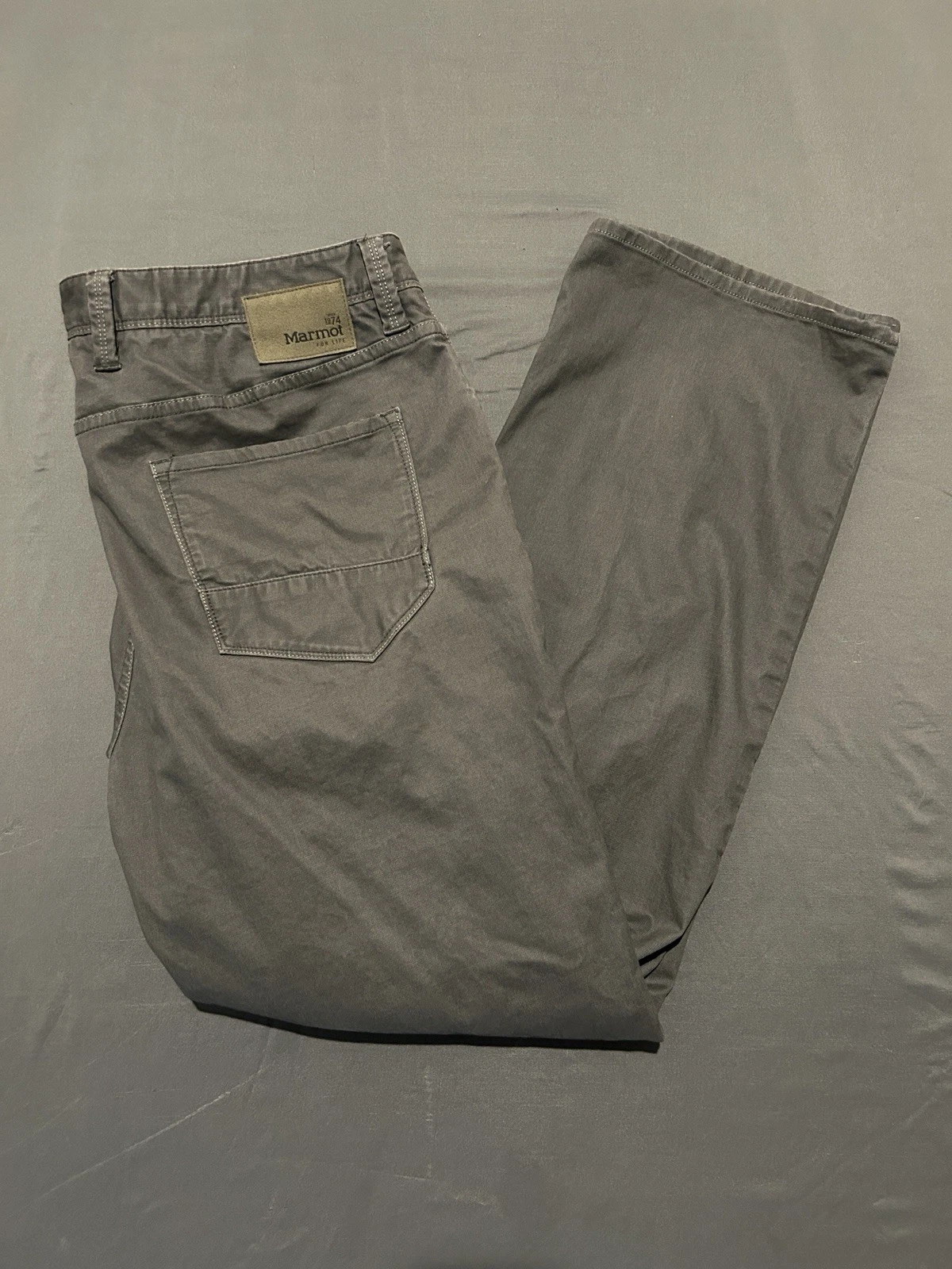 Marmot Pants Mens 38x31 Gray Casual Outdoor Stretch Hiking Twill Straight Leg