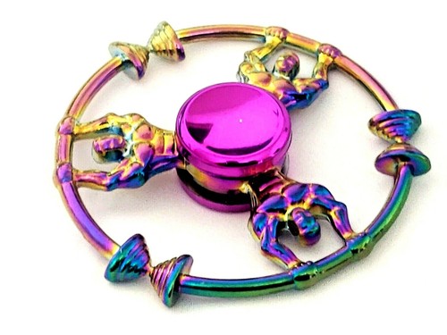 Weight Lifting  Guy Metal Fidget Spinner Toy Boys Girls Kids Adults ADHD Focus  - Picture 1 of 12
