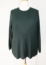 NWOT H By HALSTON Woman's Casual Knit Top Pullover Teal Long Sleeve Sz. 2XL  #08