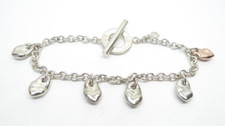 Clogau Gold Silver & 9ct Rose Gold Nugget T-Bar Bracelet 8"