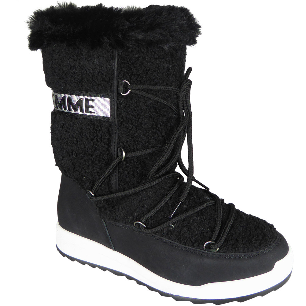 black flat tie up boots