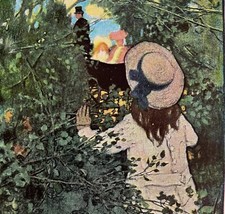 Jessie Willcox Smith Girl Watching Man In Top Hat 1920s Lithograph Art #2 DWCC7