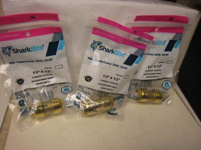 3 yes 3 GENUINE SharkBite U008LFZC  31/2''  x 1/2''  Straight Coupling NEW SEALED