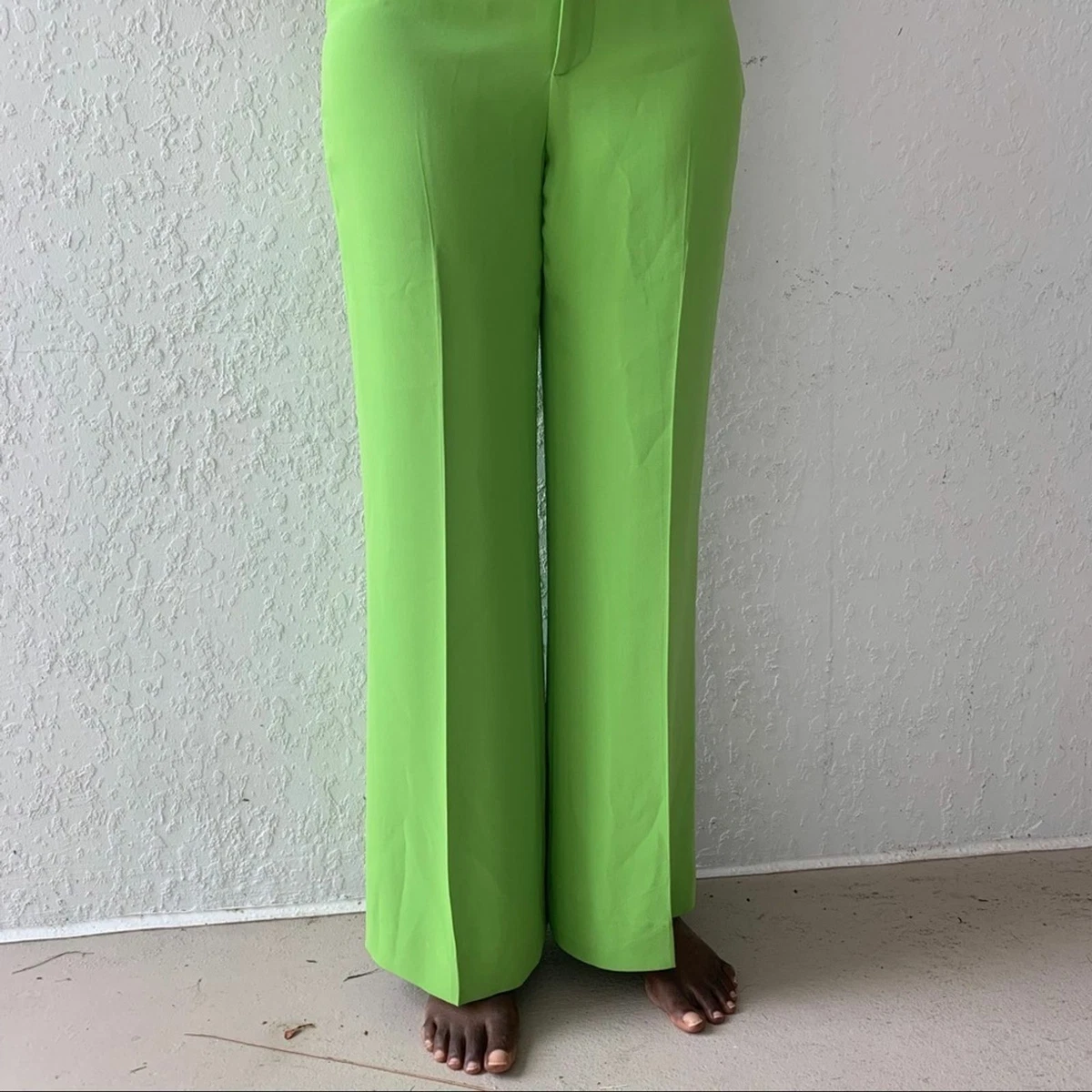 Ralph Lauren purple label Silk High Waist pants Size 6 Color Green