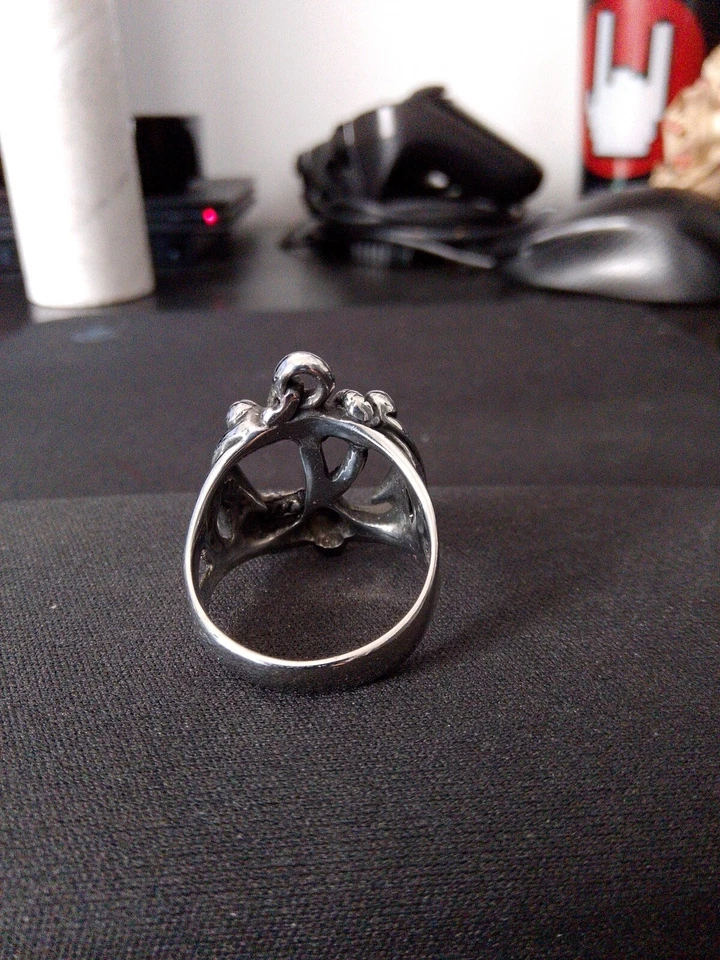 Anello Ancora Con Corda In  Acciaio  - Immagine 3 di 4