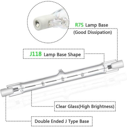 Halogenlampe R7s 78mm 118mm Glasröhre Glühbirne COB 220V 240V - Afbeelding 10 van 19