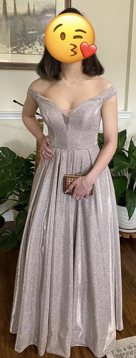 Rose gold glitter gown cheap